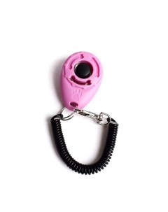 Кликер для дрессировки собак на браслете с карабином розовый Bentfores