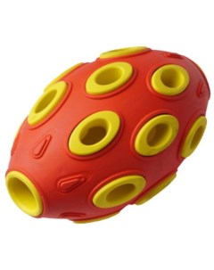 Развивающая игрушка для собак мяч регби красный желтый 7 6 см Homepet