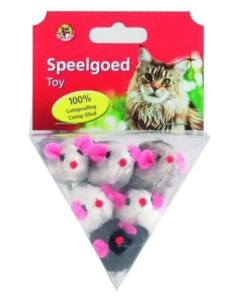 Мягкая игрушка для кошек Мышь плюшевая 6 см 6 шт в ассортименте Beeztees