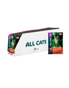 Консервы для кошек тефтельки с говядиной в соусе 28 шт по 85 г All cats