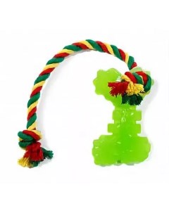 Жевательная игрушка для собак Ключ с канатом и этикеткой зеленый длина 10 см Doglike