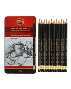 Набор карандашей чернографитных разной твердости 12 штук TOISON D OR 1902 ART 8 Koh-i-noor