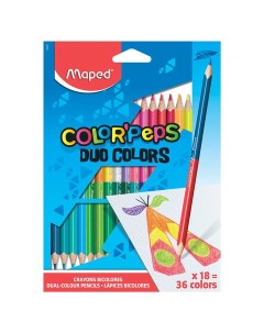 Карандаши двусторонние Color Peps Duo 18 штук 36 цветов 829601 2 шт Maped