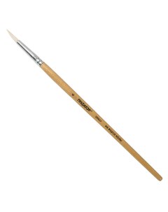 Кисть КОЗА круглая 4 деревянная лакированная ручка с колпачком 200827 8шт Пифагор