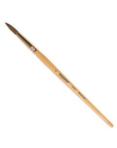 Кисть БЕЛКА круглая 6 деревянная лакированная ручка с колпачко Пифагор