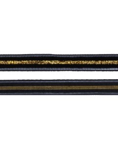 Лента бархатная цвет черный золото 10 мм x 30 м арт TBY LB10GLD 06 Китай