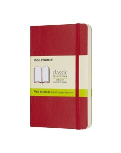 Блокнот Classic Soft 192стр без разлиновки мягкая обложка красный qp61 Moleskine