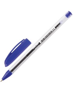 Ручка шариковая масляная СИНЯЯ корпус прозрачный узел 0 7 мм ли Офисмаг