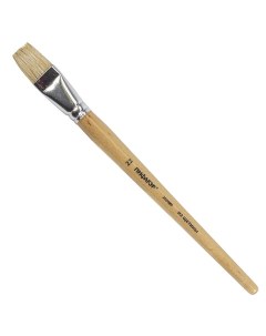 Кисть ЩЕТИНА плоская 22 деревянная лакированная ручка пакет с подвесом Пифагор