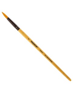Кисть СИНТЕТИКА круглая 5 деревянная лакированная ручка с колпачком 2008 Пифагор