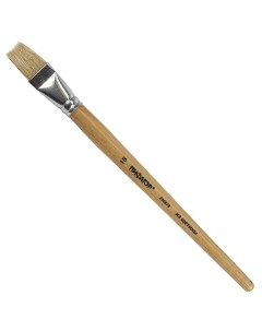 Кисть ЩЕТИНА плоская 18 деревянная лакированная ручка пакет с подвесом Пифагор
