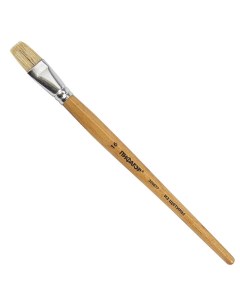 Кисть ЩЕТИНА плоская 16 деревянная лакированная ручка пакет с подвесом Пифагор