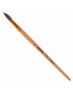 Кисть БЕЛКА круглая 8 деревянная лакированная ручка с колпачко Пифагор