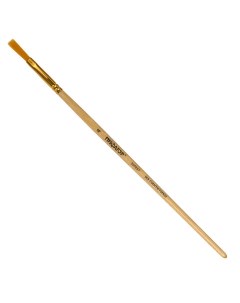 Кисть СИНТЕТИКА плоская 4 деревянная лакированная ручка с колпачком 2008 Пифагор