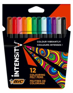 Цветные фломастеры 12 цветов для подростков и взрослых тонкое письмо Color Up 12 шт Bic