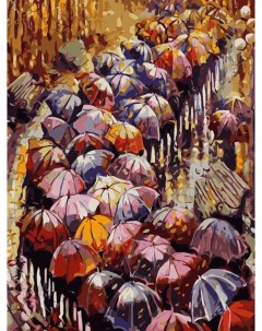 Картина по номерам Осенние зонты 40x50 см Цветной