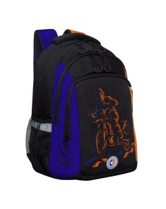 Рюкзак школьный RB 352 1 2 синий оранжевый Grizzly