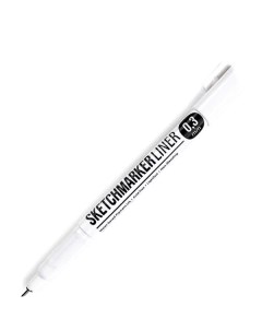 Ручка капиллярная линер 0 3 черный Sketchmarker