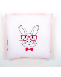 Набор для вышивания подушки Кролик в розовых очках арт PN 0155964 Vervaco