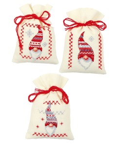 Набор для вышивания мешочков саше Рождественские гномы арт PN 0155951 Vervaco