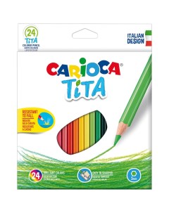 Набор карандашей цветных пластиковых TITA 24 цв в карт коробке с европодвесом ше Carioca