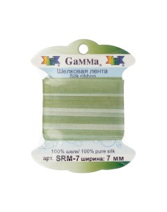 Тесьма декоративная Gamma шелковая цвет M006 серо зеленый зеленый арт SRM 7
