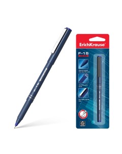 Ручка капиллярная F 15 цвет чернил синий в блистере по 1 шт Erich krause