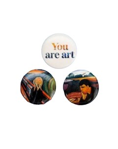 Набор значки на открытке You are art d 2 5 см Micio