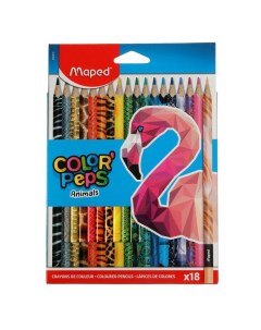 Карандаши цветные Color Peps 18 цветов декорированные картонная упаковка Maped