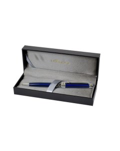 Шариковая ручка VENEZIA Цвет корпуса синий кож з футляр Manzoni