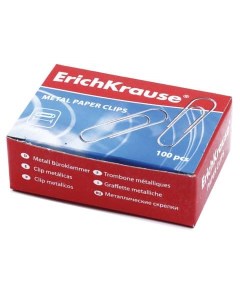 Скрепки канцелярские Erich Krause 222321 28 мм 100 шт х 10 упаковок Erich krause