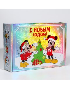 Коробка подарочная складная С новым годом Микки Маус 31х22х9 5 см Disney