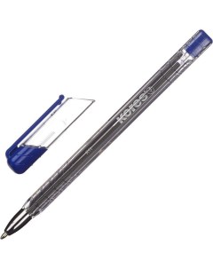 Ручка шариковая К11 0 7мм синий цвет чернил корпус прозрачный масляная основа Kores