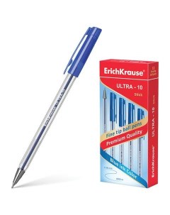 Ручка шариковая Ultra 10 141247 синяя 0 7 мм 12 штук Erich krause