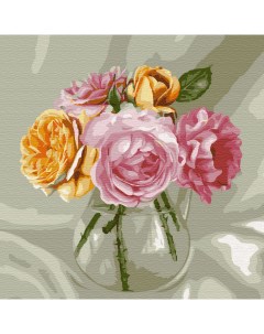 Картина по номерам Букет из роз Сильвертойз