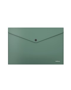 Папка конверт на кнопке пластиков Fizzy Classic непрозрач А4 зелен пакет 12шт Erich krause