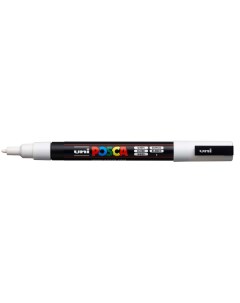 Маркер Uni POSCA PC 3M 0 9 1 3мм овальный белый white 1 Uni mitsubishi pencil