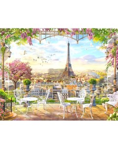 Алмазная мозаика Парижская терраса LG039 на подрамнике 50х40 премиум набор Цветной