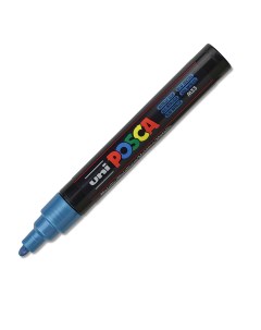 Маркер Uni POSCA PC 5M 1 8 2 5мм овальный синий металлик metallic blue M33 Uni mitsubishi pencil