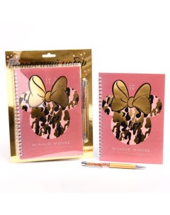 Подарочный набор ежедневник А5 на гребне 60 листов и ручка Минни Маус Disney