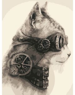 Картина по номерам MG2127 Стиманк кот Цветной