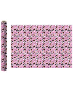 Упаковочная бумага LOL розовая с кошками 700х1000 мм 2 штуки в рулоне Nd play