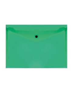 Папка конверт на кнопке А4 150мкм пластик прозрачная зеленая ММ 32274 Стамм