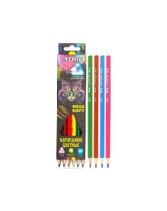 Карандаши цветные Trio Mega Soft 5021915 6 цветов 4М 2 8 мм шестигранные Devente