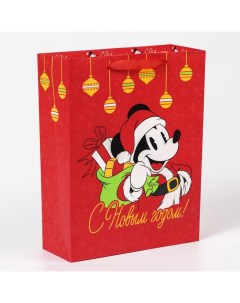 Подарочный пакет ламинированный вертикальный С новым Годом Микки Маус 31х40х11 5 Disney