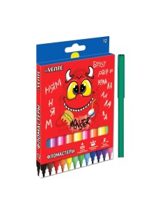 Фломастеры 12 цветов Monster вентиляционный колпачок картонная упаковка Devente