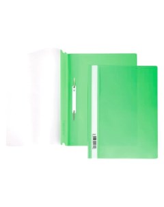 Папка Скоросшиватель А4ф 140 180мкм Зеленая Пластик прозрач верх с един штрих код Hatber