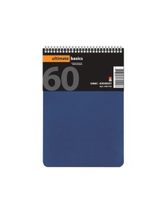 Блокнот А5 60 листов офис лайн клетка синий спираль обложка картон Альт