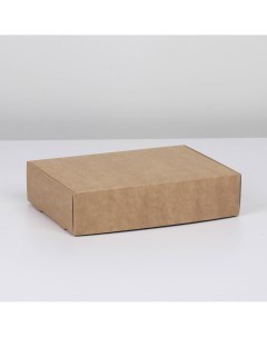 7302879 Коробка складная крафтовая 21 15 5 см Арт узор