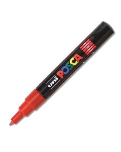 Маркер Uni POSCA PC 1M 0 7мм овальный красный red 15 Uni mitsubishi pencil
